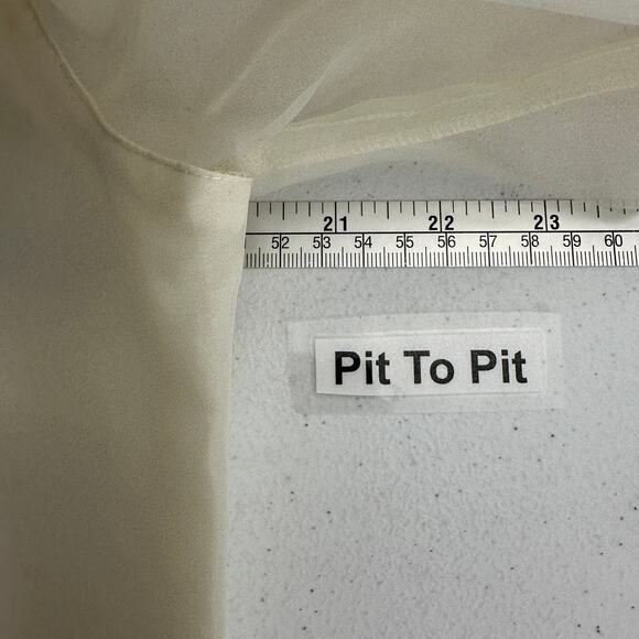 Linea V Women Top Sz 10 Sheer High Neck Puff Sleeve Regency Cottagecore Romantic - Picture 7 of 9